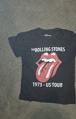The Rolling Stones Black Tee with White Script and Red Graphic - From Target